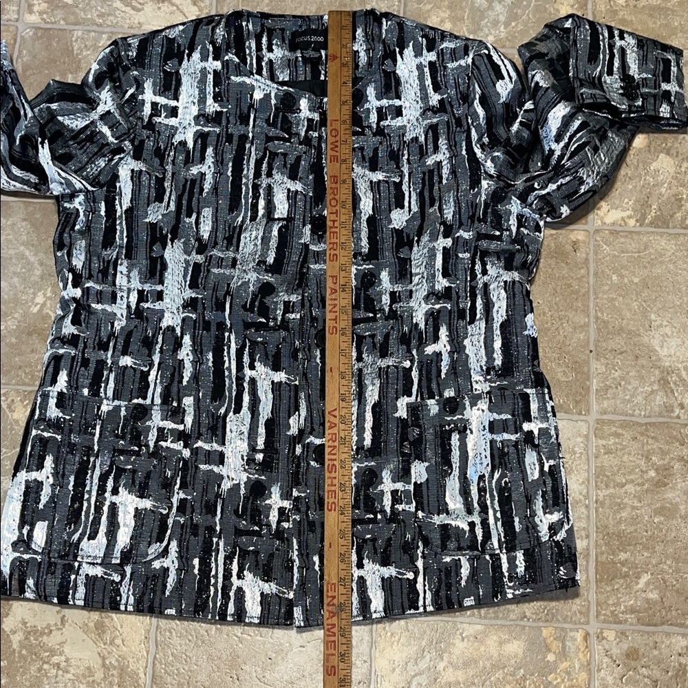 Focus 2000 Black and Gray Abstract Blazer - Picture 11 of 16